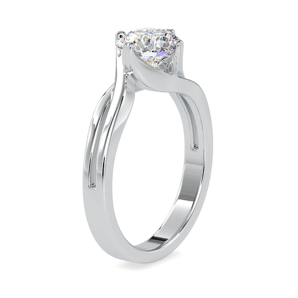 Jewelove™ Rings VS J / Women's Band only 50-Pointer Solitaire Platinum Split Shank Ring JL PT 0178-A