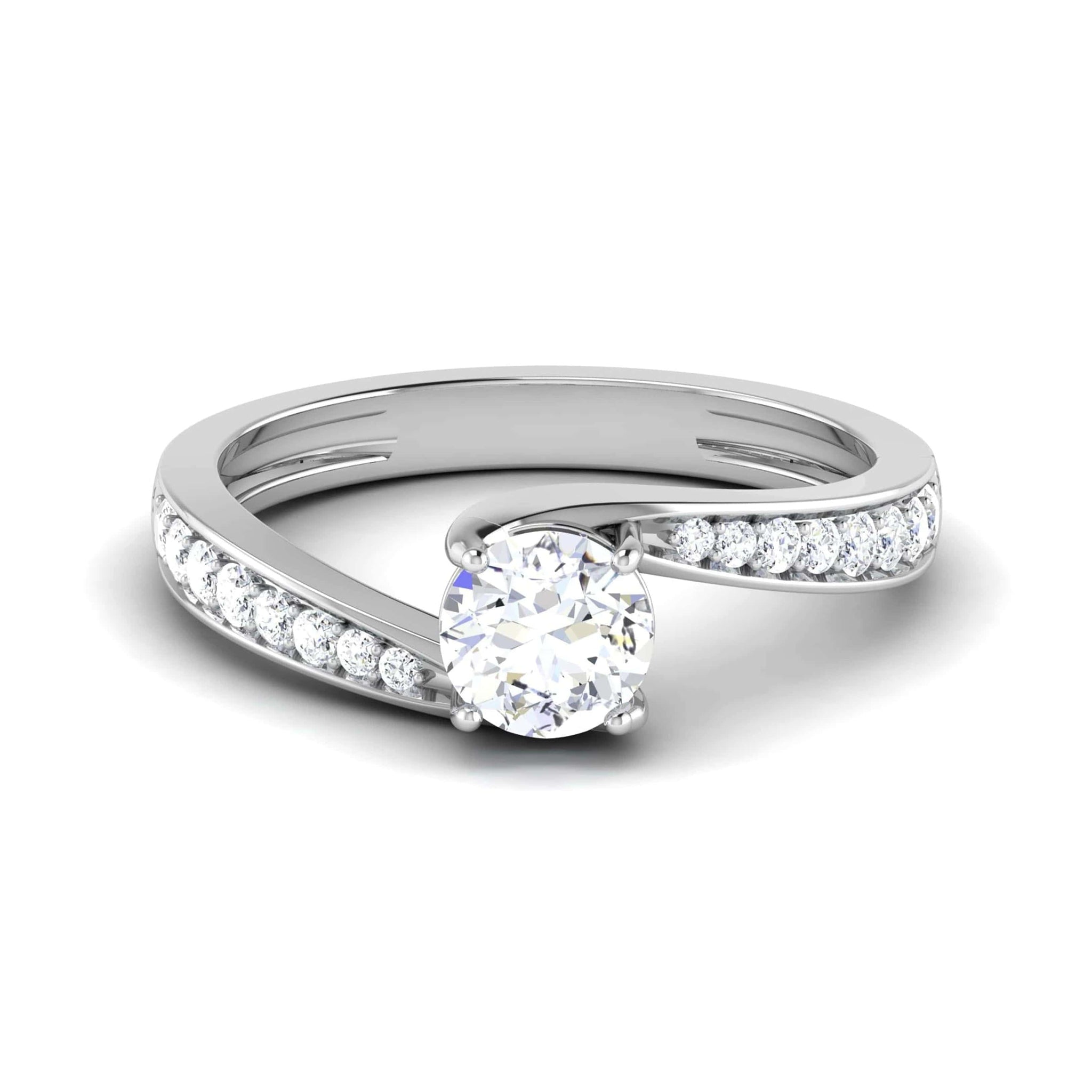 Jewelove™ Rings VS J / Women's Band only 50-Pointer Solitaire Shank Diamond Platinum Ring JL PT RP RD 176-A