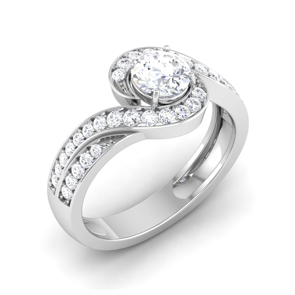 Jewelove™ Rings VS J / Women's Band only 50-Pointer Solitaire Twisted Shank Diamond Platinum Ring JL PT RP RD 190-A
