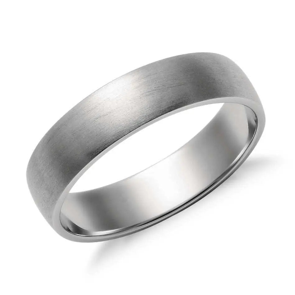 Brushed platinum online mens wedding band
