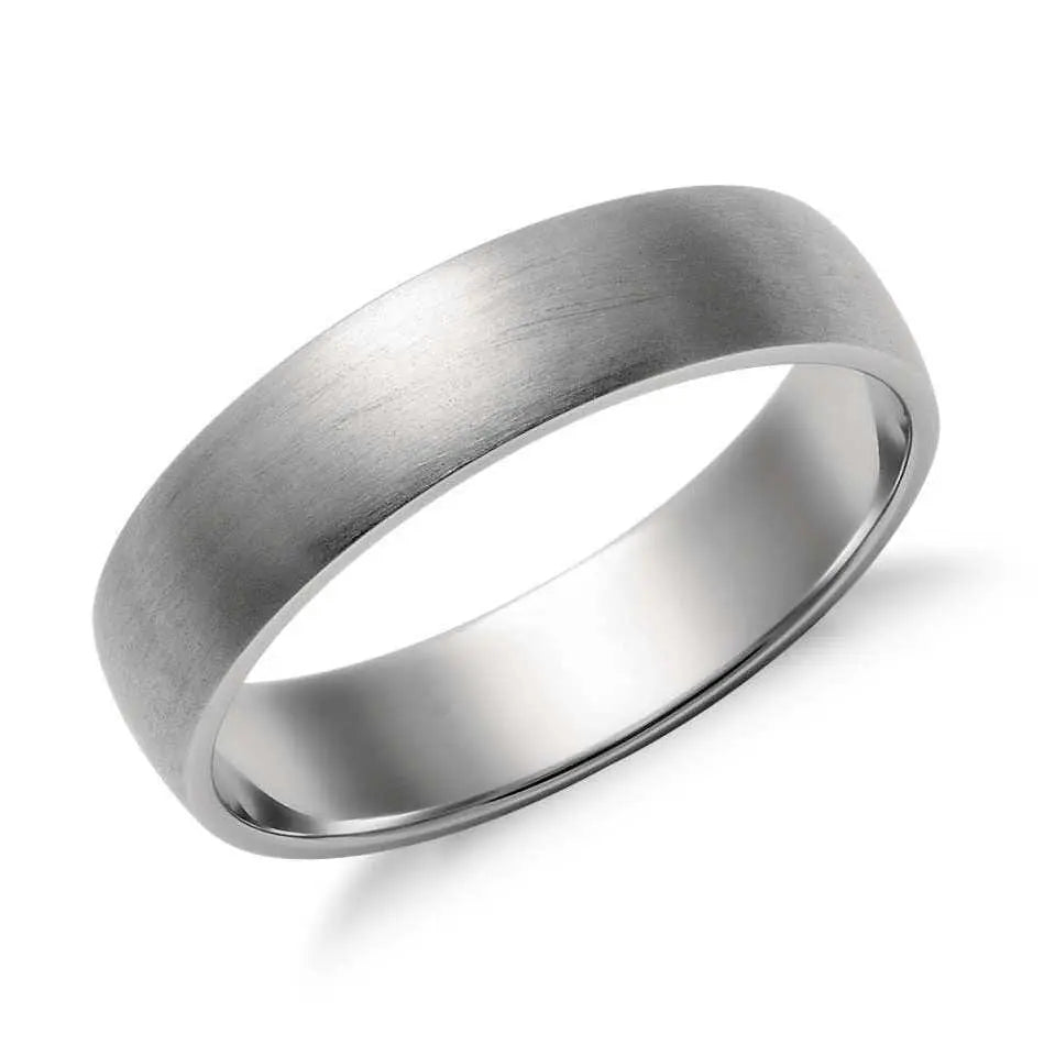 Jewelove™ Rings Men's Band only 5mm Classic Platinum Band for Men in Matte Finish SJ PTO 252