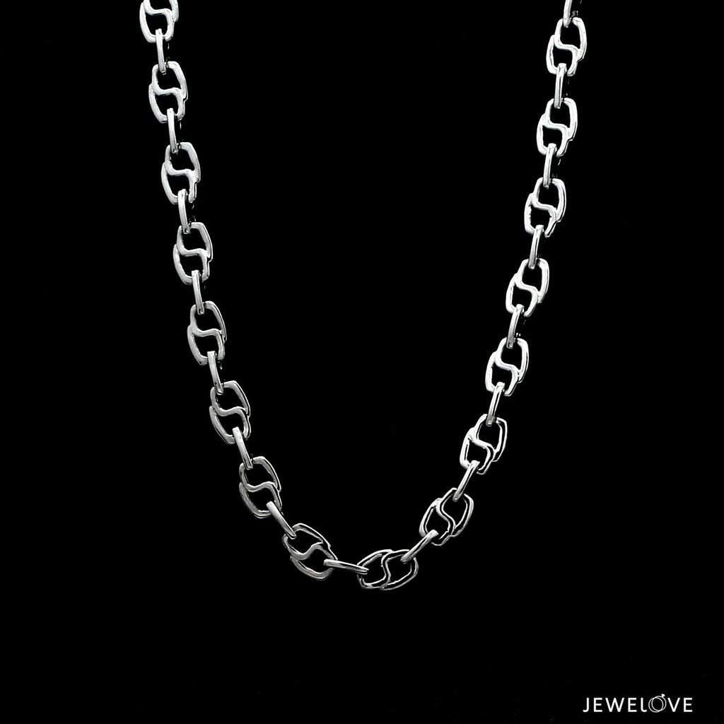 Jewelove™ Chains 5mm Designer Linked Platinum Chain for Men JL PT CH 1281-A