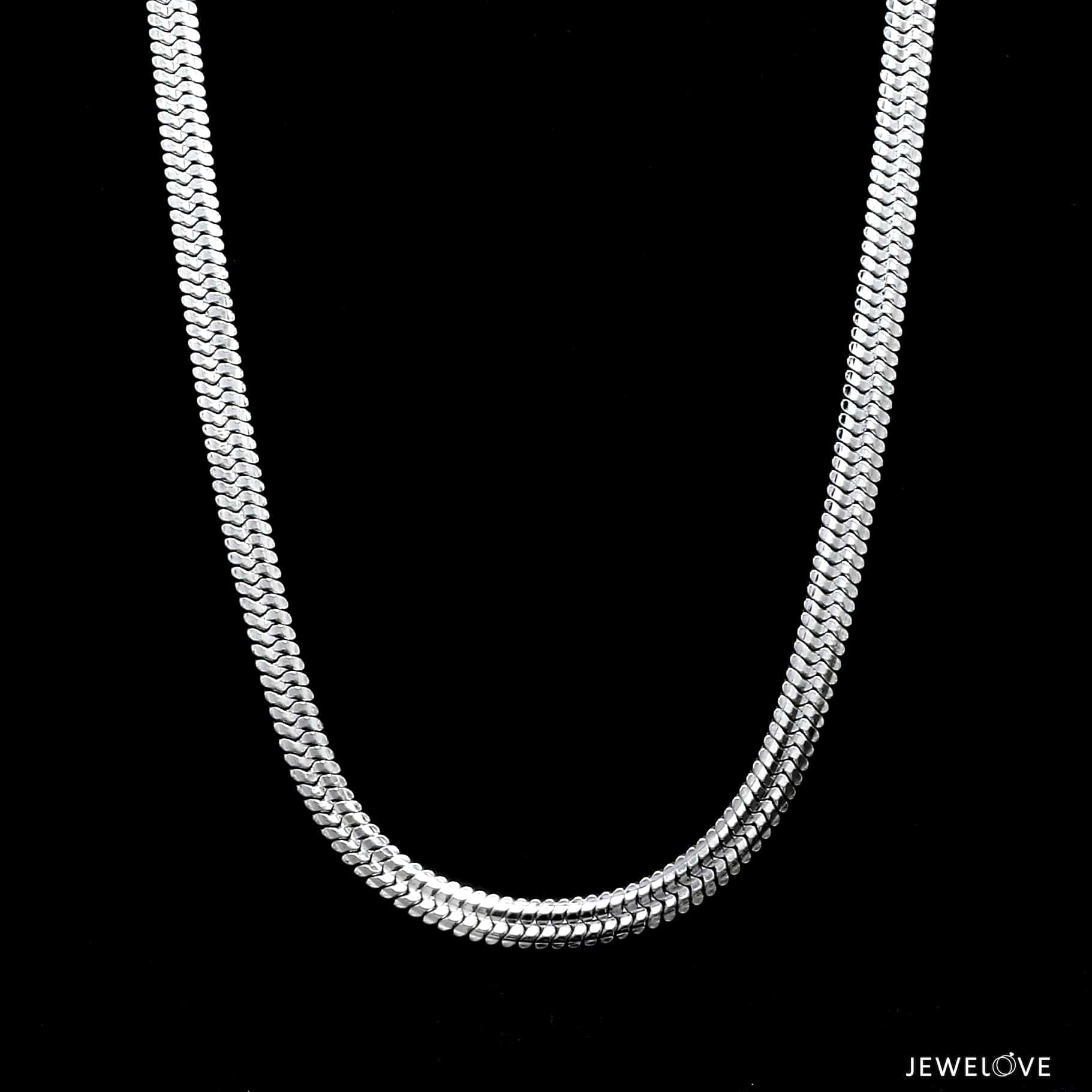 Jewelove™ Chains 5mm Japanese Double Snake Platinum Chain for Men JL PT CH 1144-A