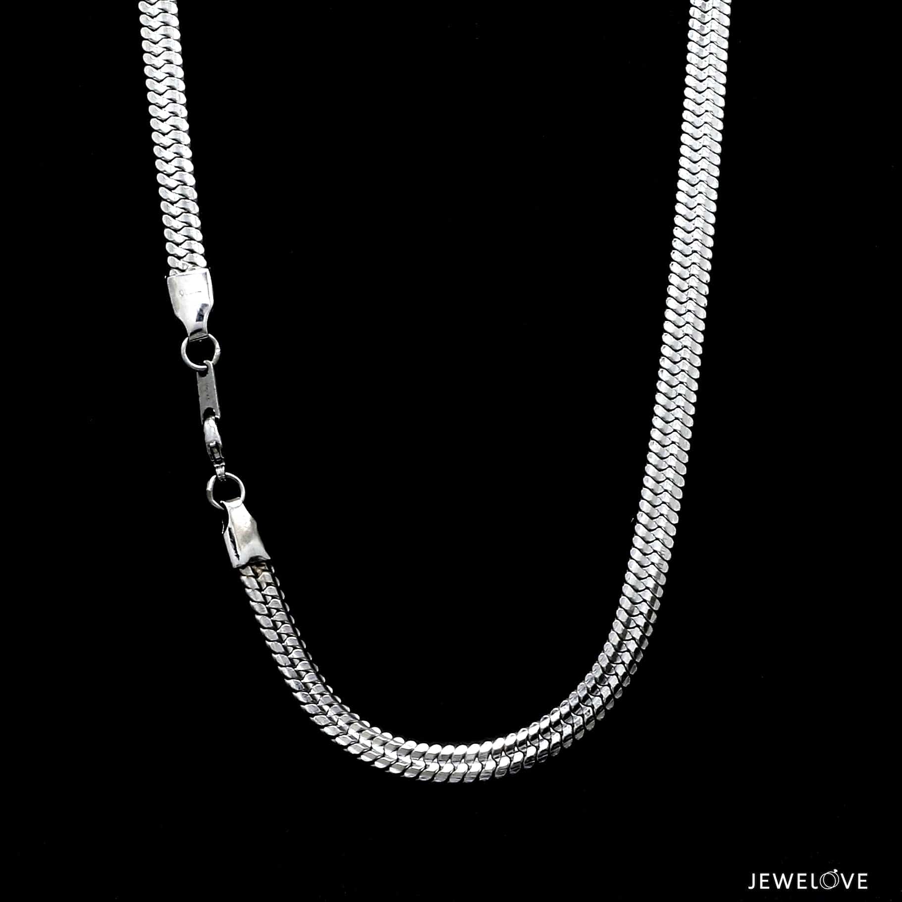 Jewelove™ Chains 5mm Japanese Double Snake Platinum Chain for Men JL PT CH 1144-A