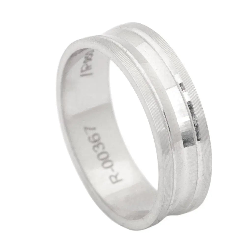 Jewelove™ Rings Men's Band only 5mm Plain Platinum Ring with an Inside Curve for Men JL PT 411