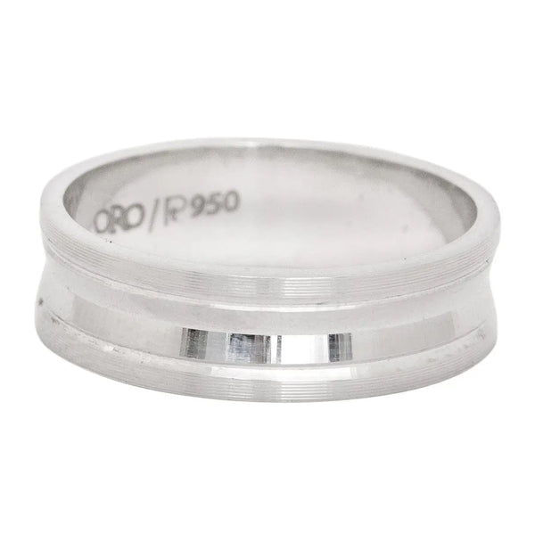 Jewelove™ Rings Men's Band only 5mm Plain Platinum Ring with an Inside Curve for Men JL PT 411