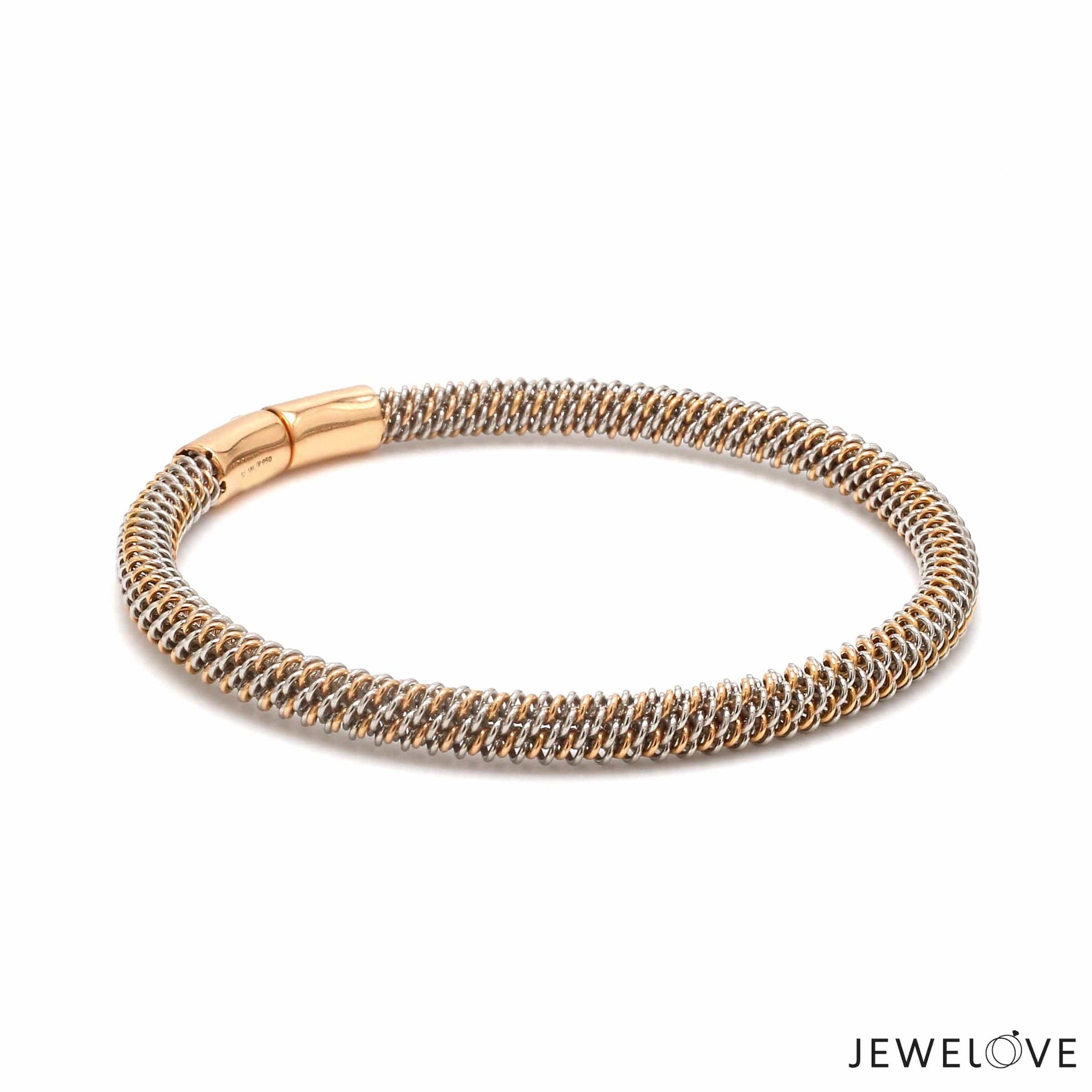 Jewelove™ Bangles & Bracelets 5mm Platinum & Rose Gold Bracelet for Men JL PTB 1087-RG