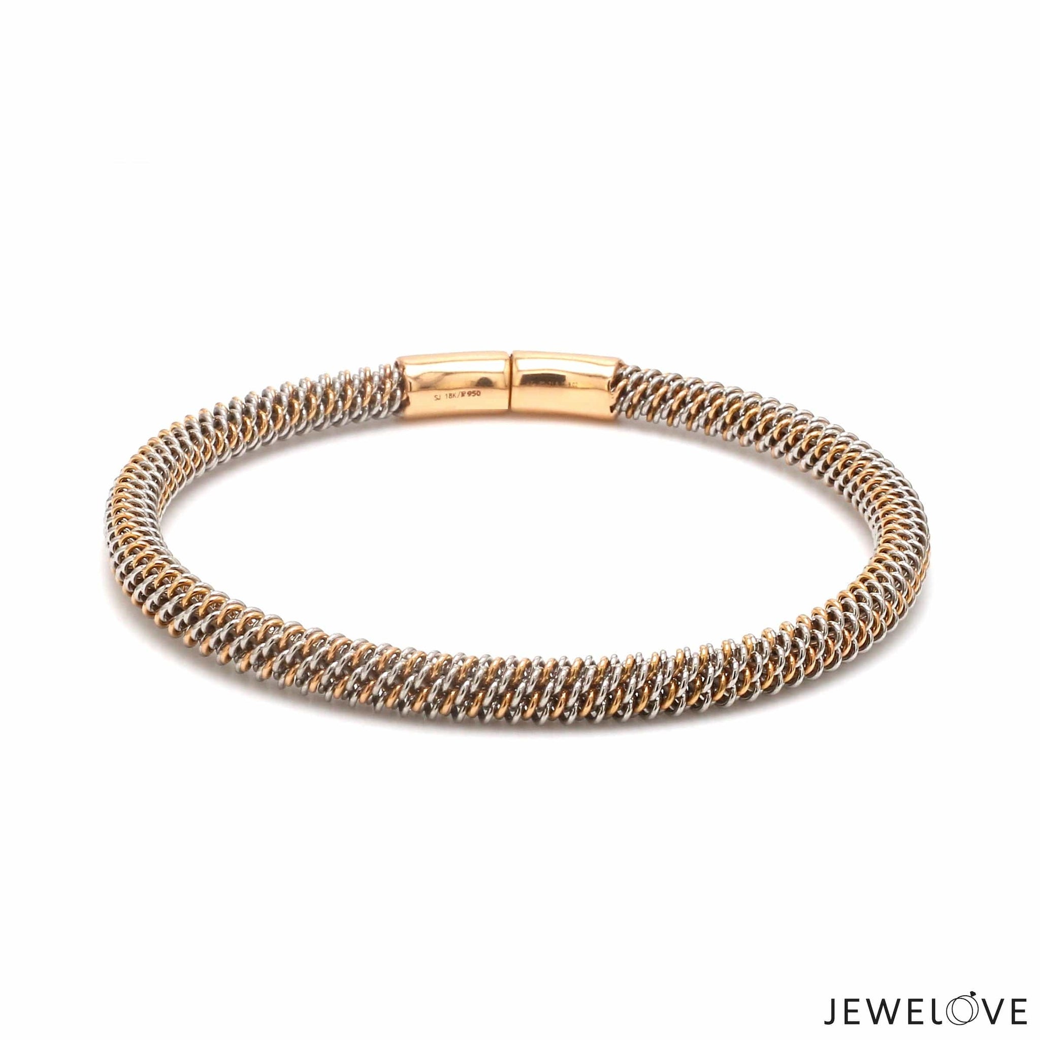 Jewelove™ Bangles & Bracelets 5mm Platinum & Rose Gold Bracelet for Men JL PTB 1087-RG