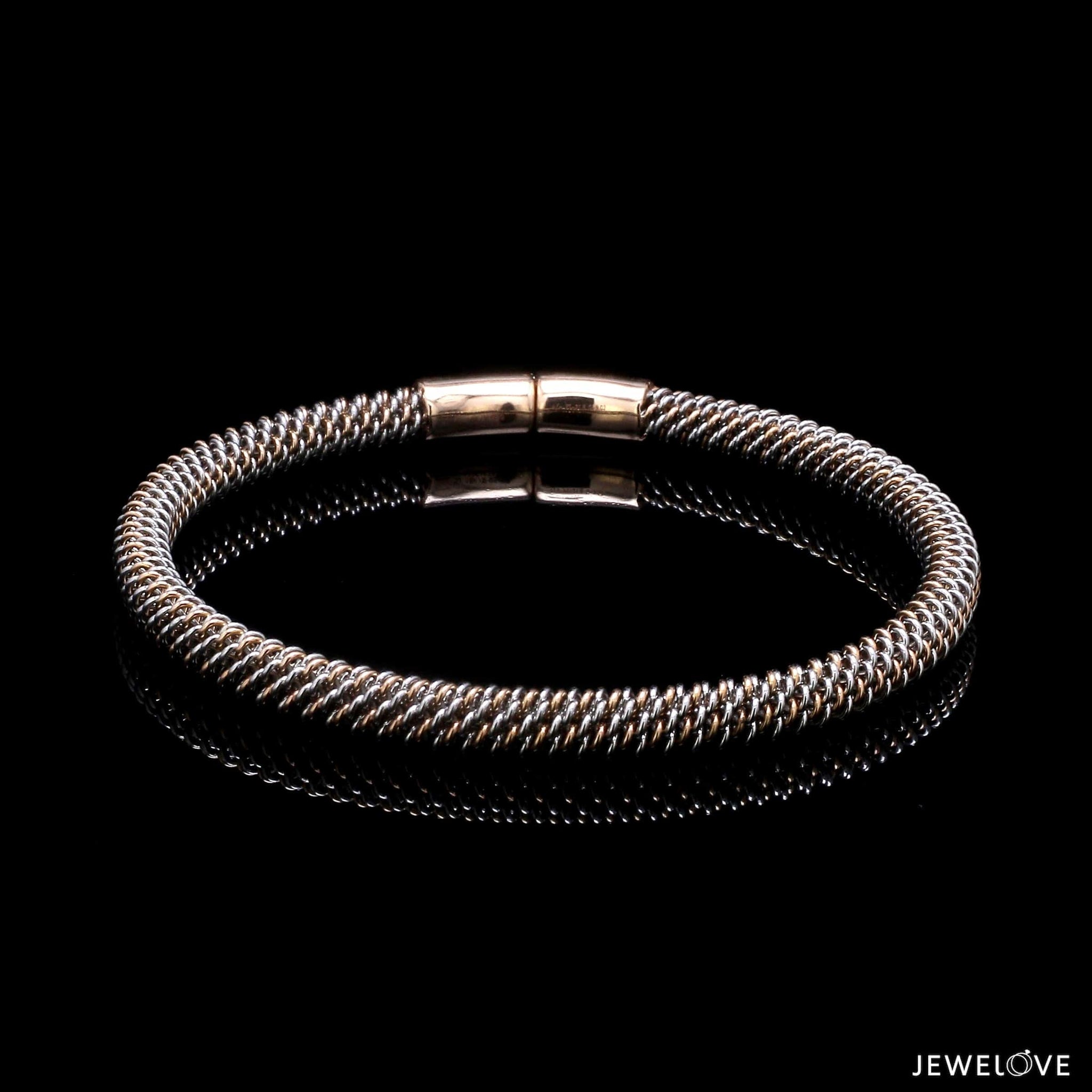 Jewelove™ Bangles & Bracelets 5mm Platinum & Rose Gold Bracelet for Men JL PTB 1087-RG