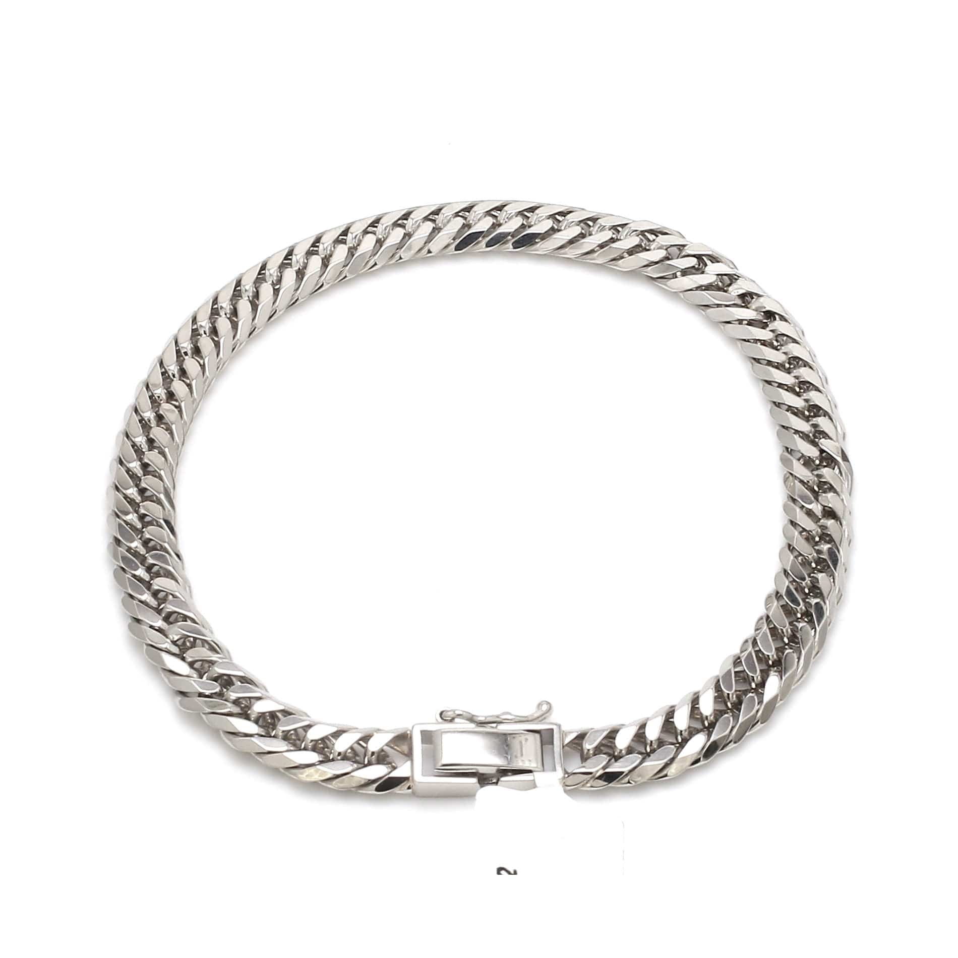 Jewelove™ Bangles & Bracelets 6.5mm Japanese Platinum Cuban Bracelet for Men JL PTB 1176-B