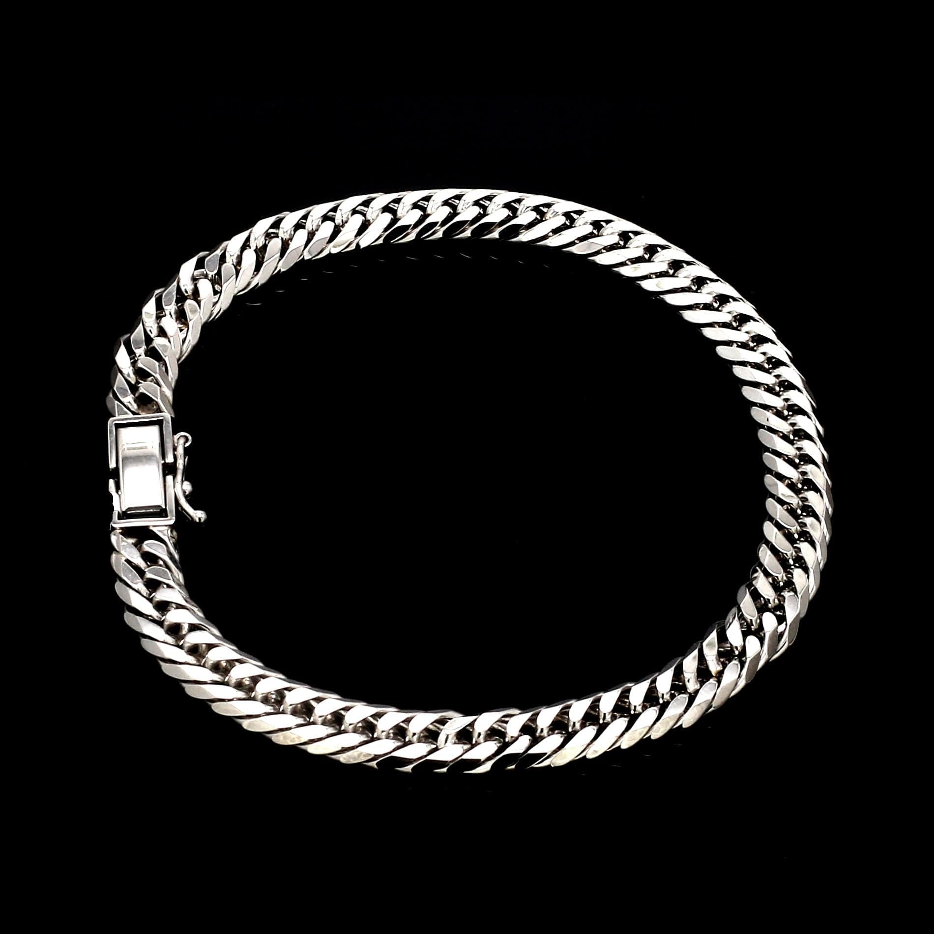 Jewelove™ Bangles & Bracelets 6.5mm Japanese Platinum Cuban Bracelet for Men JL PTB 1176-B
