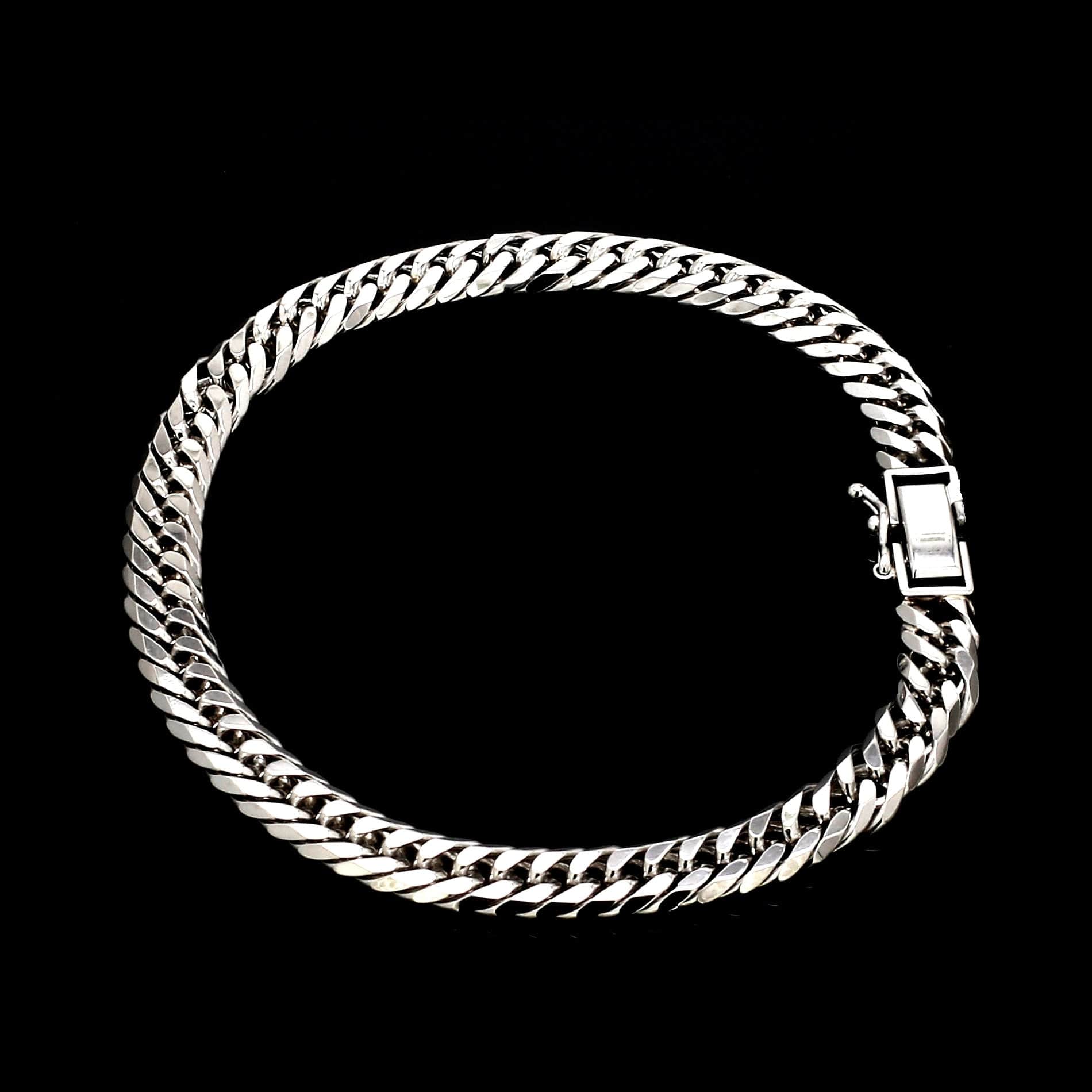 Jewelove™ Bangles & Bracelets 6.5mm Japanese Platinum Cuban Bracelet for Men JL PTB 1176-B