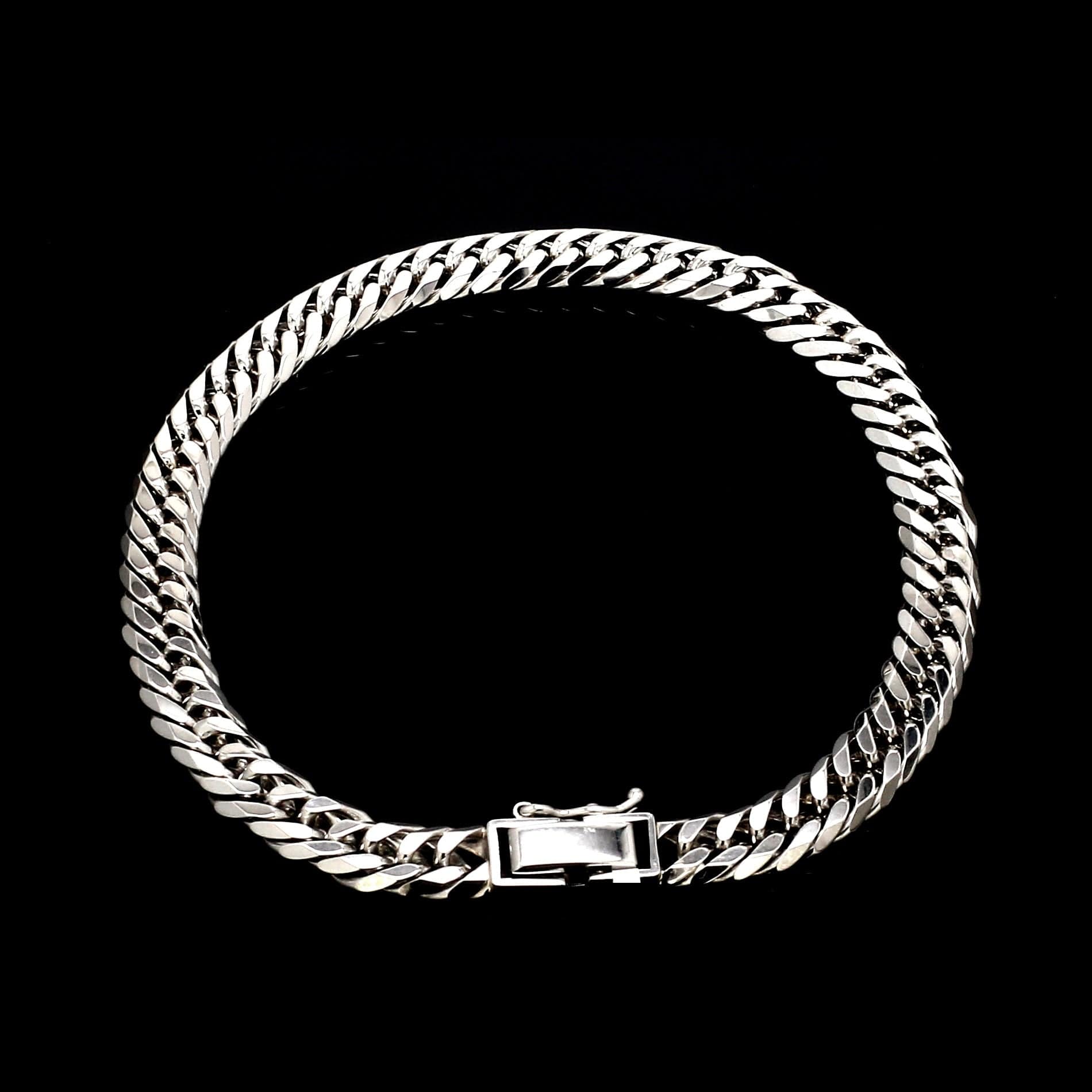Jewelove™ Bangles & Bracelets 6.5mm Japanese Platinum Cuban Bracelet for Men JL PTB 1176-B