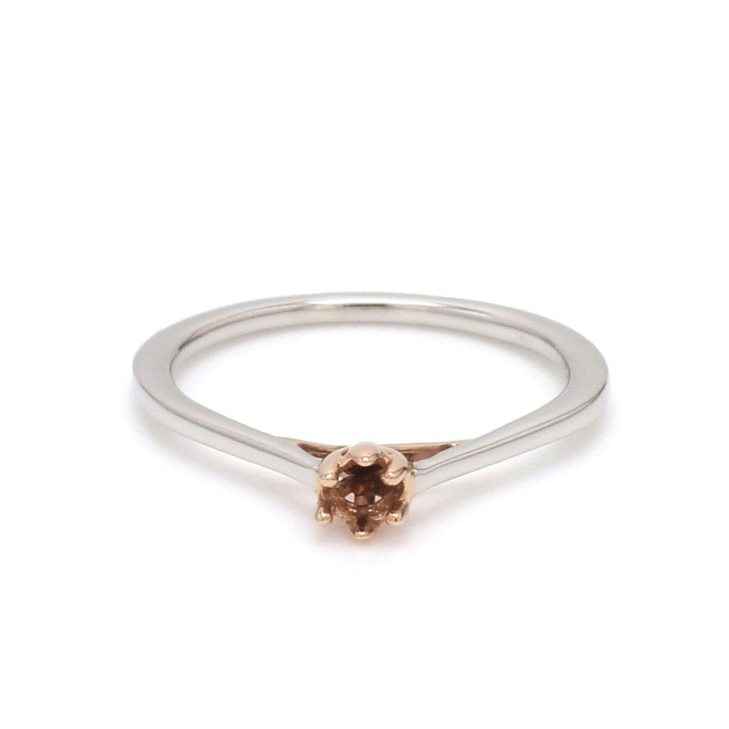 Jewelove™ Rings Women's Band only 6 Prong Platinum Rose Gold Solitaire Mounting JL PT 1145-M