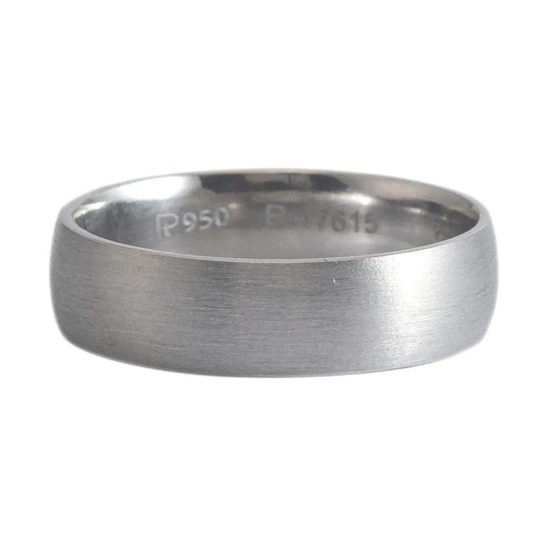 6mm Brushed Finish Comfort Fit Platinum Wedding Band for Men JL PT