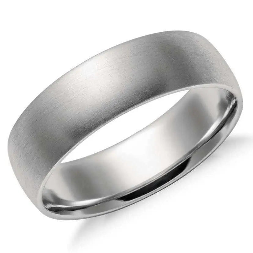 Jewelove™ Rings Men's Band only 6mm Classic Platinum Band for Men in Matte Finish SJ PTO 251
