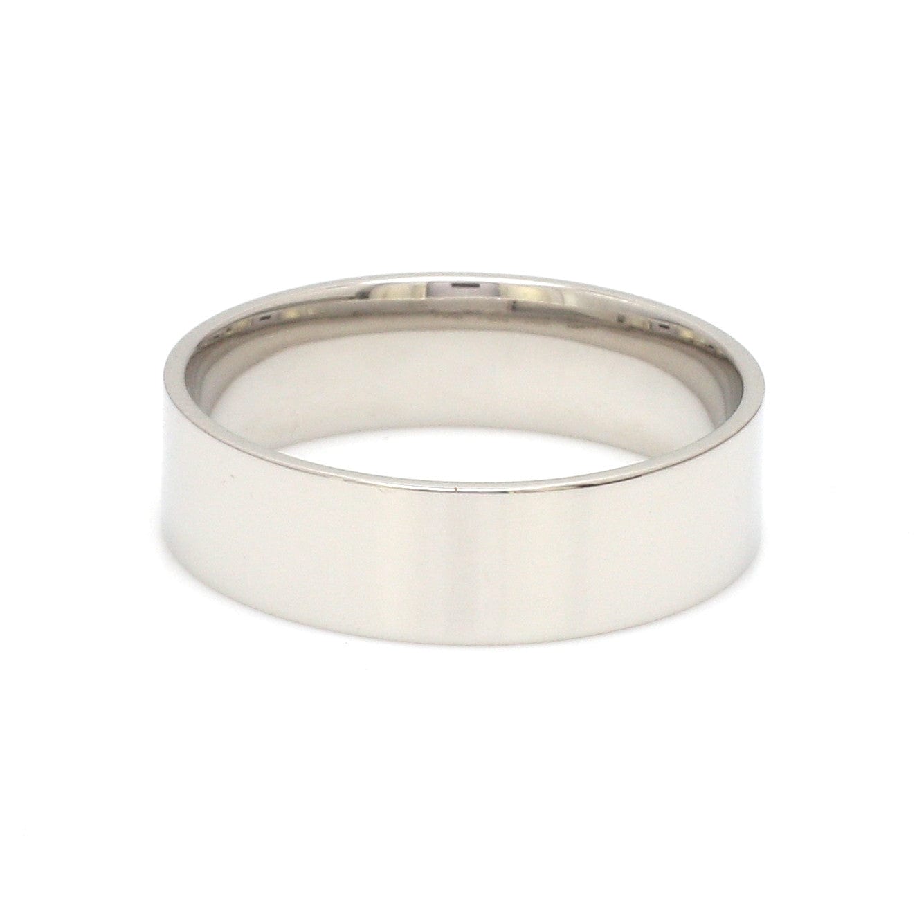 Jewelove™ Rings Men's Band only 6mm Flat Platinum Ring for Men JL PT 544
