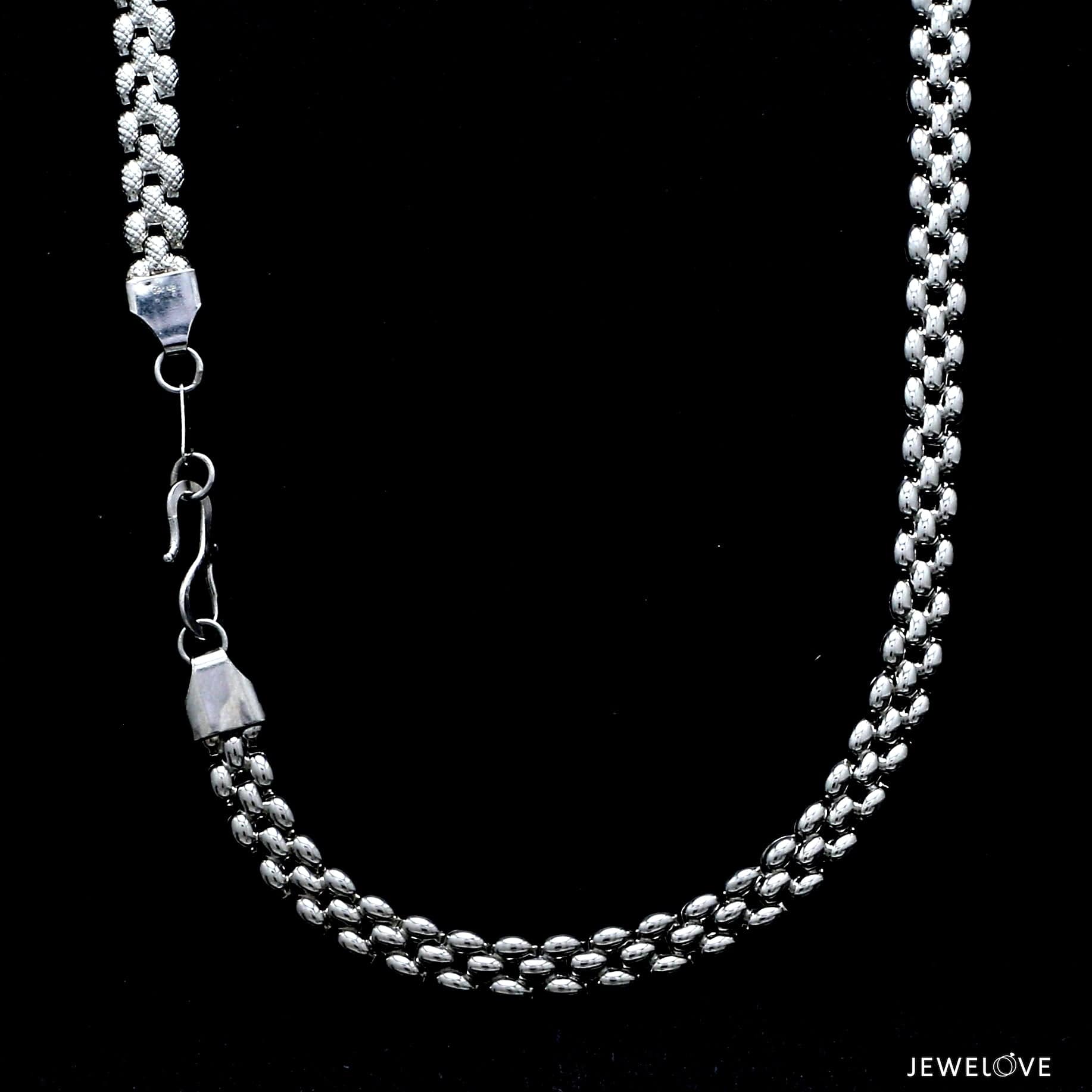 Jewelove™ Chains 6mm Japanese Platinum Double Side Chain for Men JL PT CH 1401