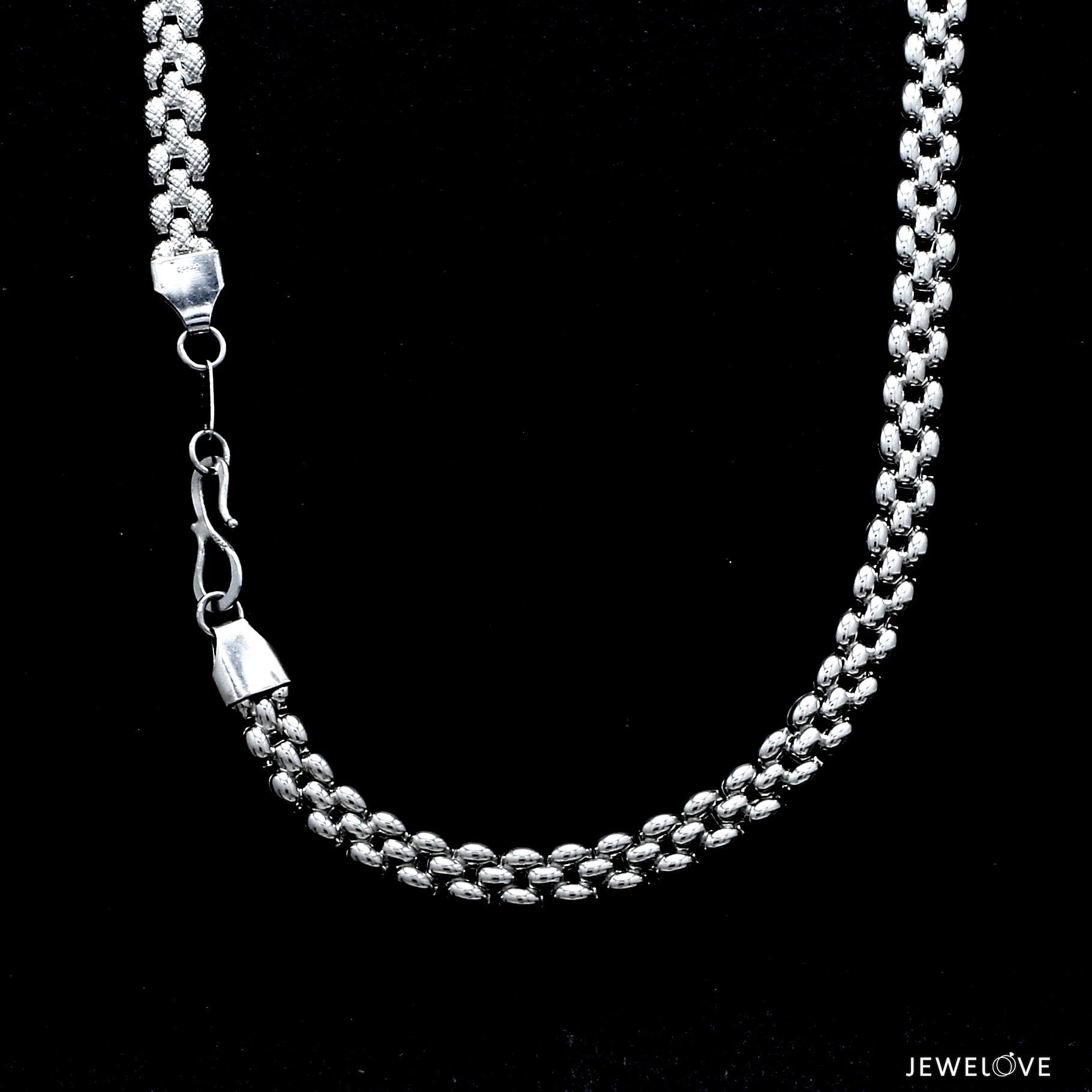 Jewelove™ Chains 6mm Japanese Platinum Double Side Chain for Men JL PT CH 1401