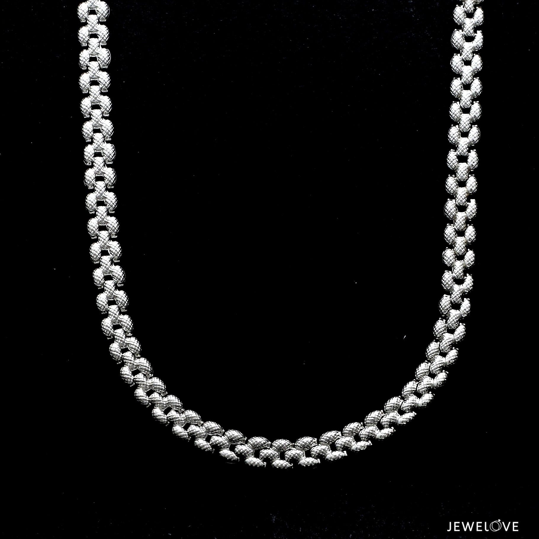 Jewelove™ Chains 6mm Japanese Platinum Double Side Chain for Men JL PT CH 1401