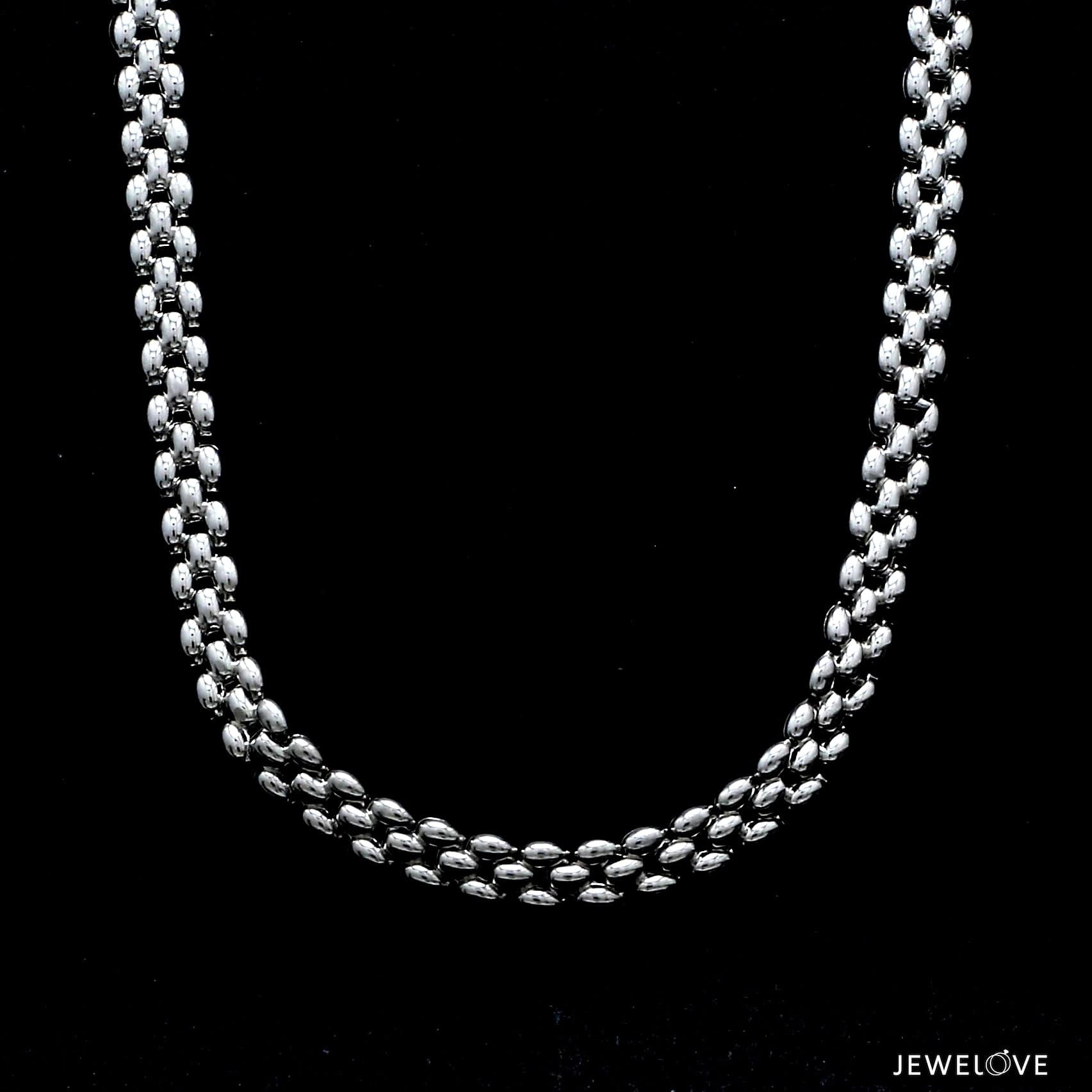 Jewelove™ Chains 6mm Japanese Platinum Double Side Chain for Men JL PT CH 1401