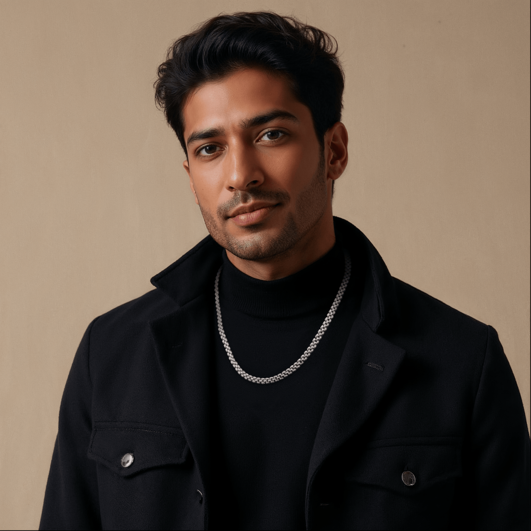 Jewelove™ Chains 6mm Japanese Platinum Double Side Chain for Men JL PT CH 1401