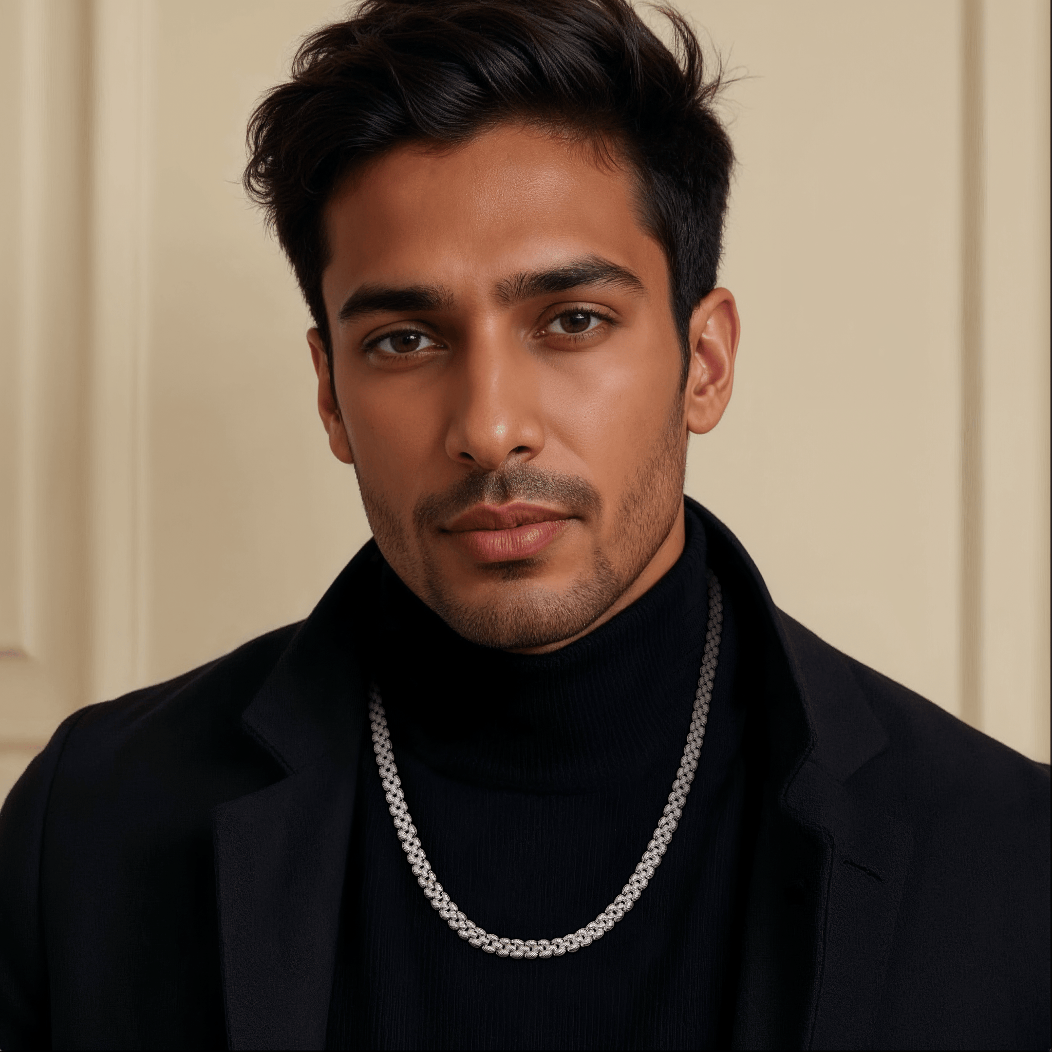 Jewelove™ Chains 6mm Japanese Platinum Double Side Chain for Men JL PT CH 1401