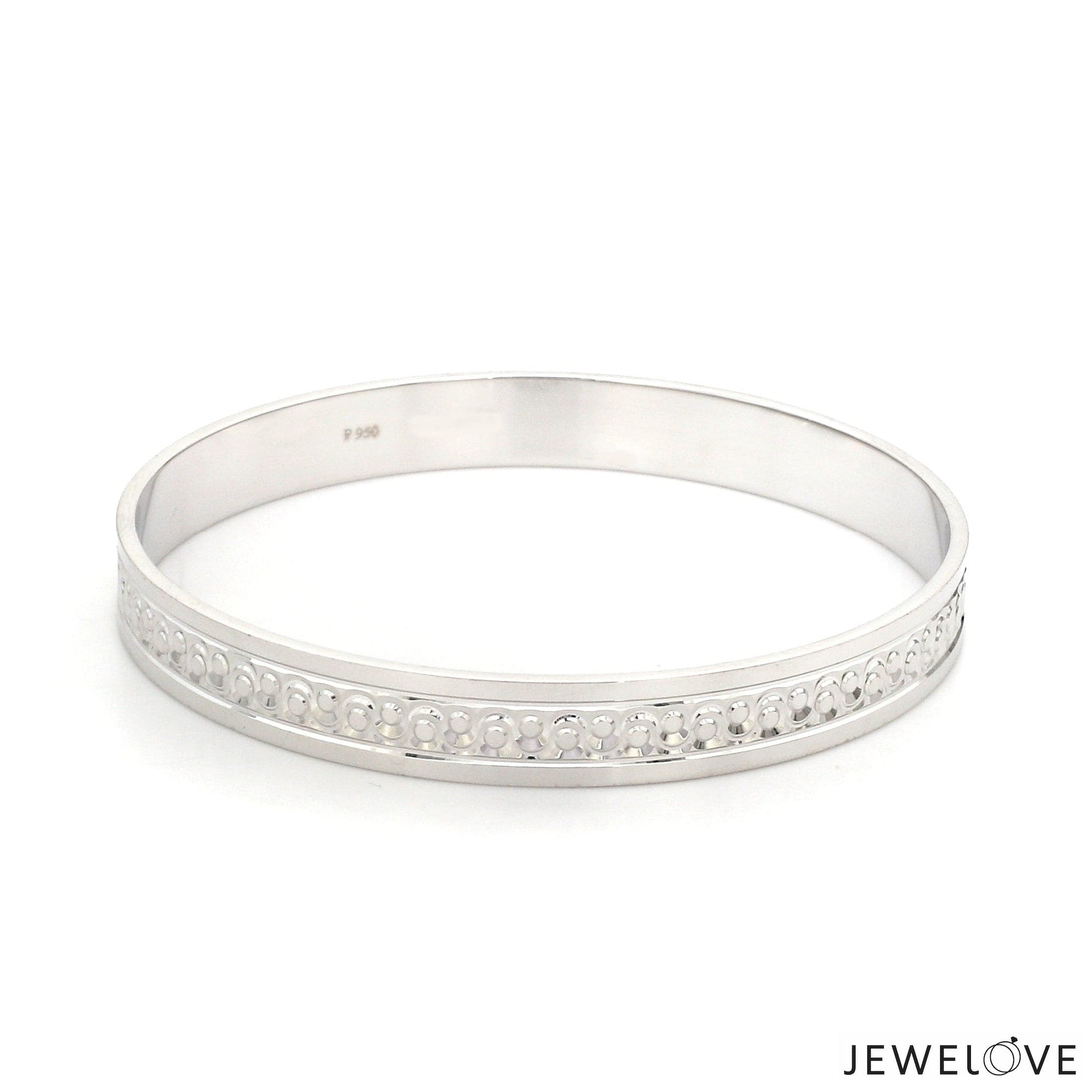 Jewelove™ Bangles & Bracelets 6mm Platinum Kada for Women JL PTB 1322