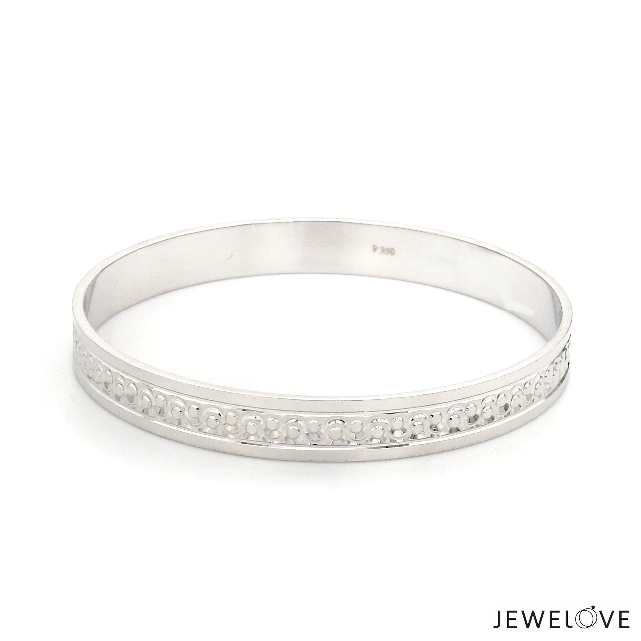 Jewelove™ Bangles & Bracelets 6mm Platinum Kada for Women JL PTB 1322