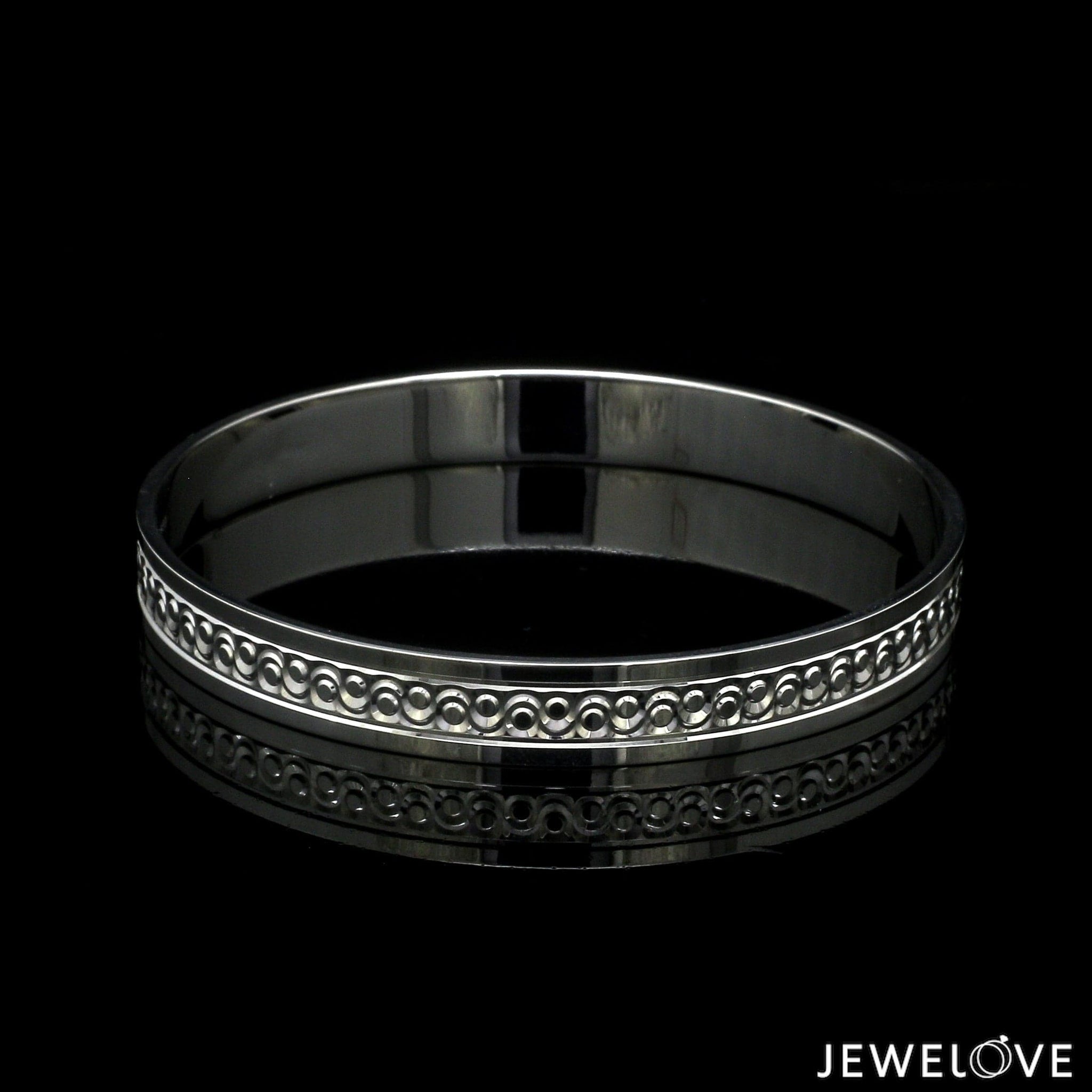 Jewelove™ Bangles & Bracelets 6mm Platinum Kada for Women JL PTB 1322