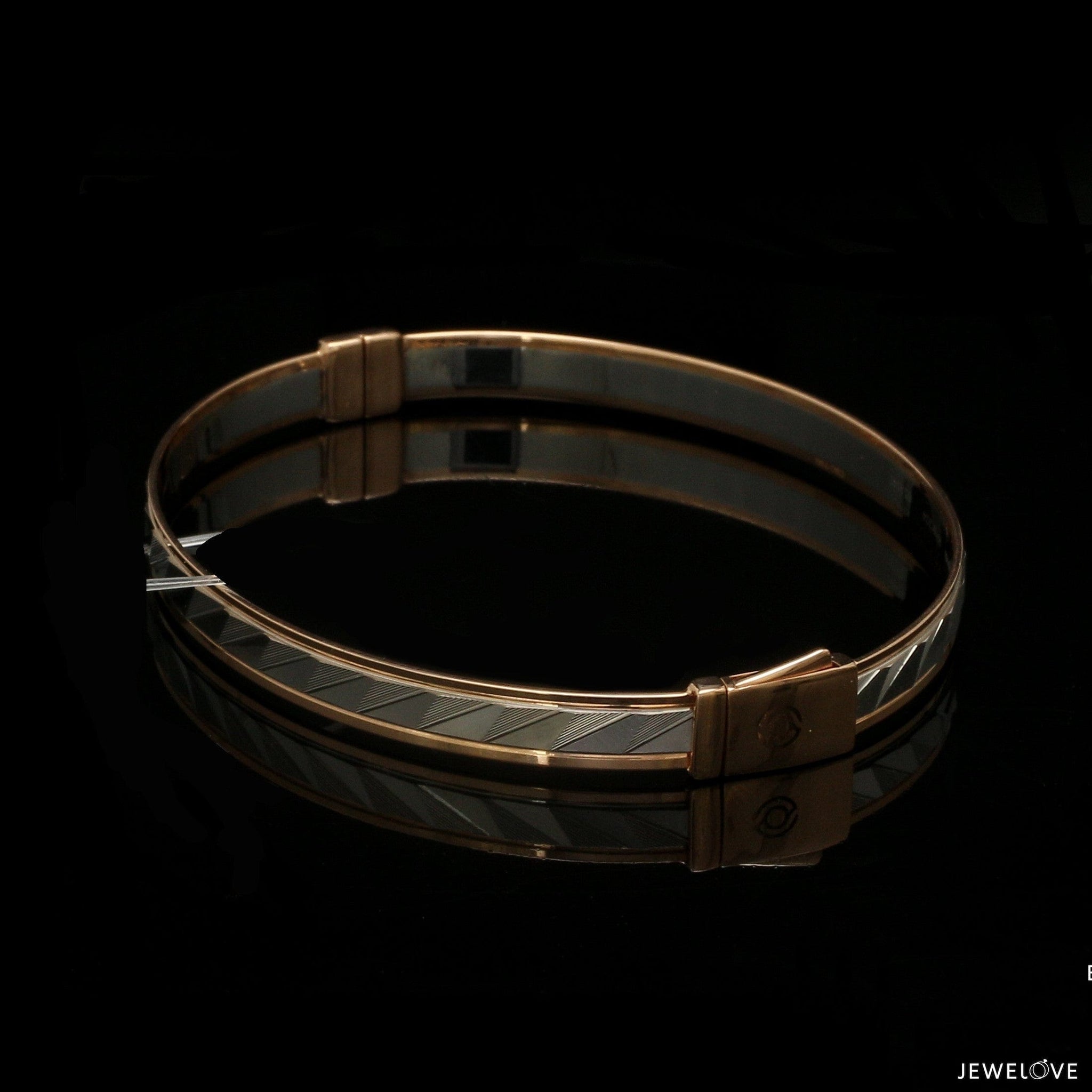 Jewelove™ Bangles & Bracelets 6mm Platinum & Rose Gold Bracelet for Men JL PTB 1315