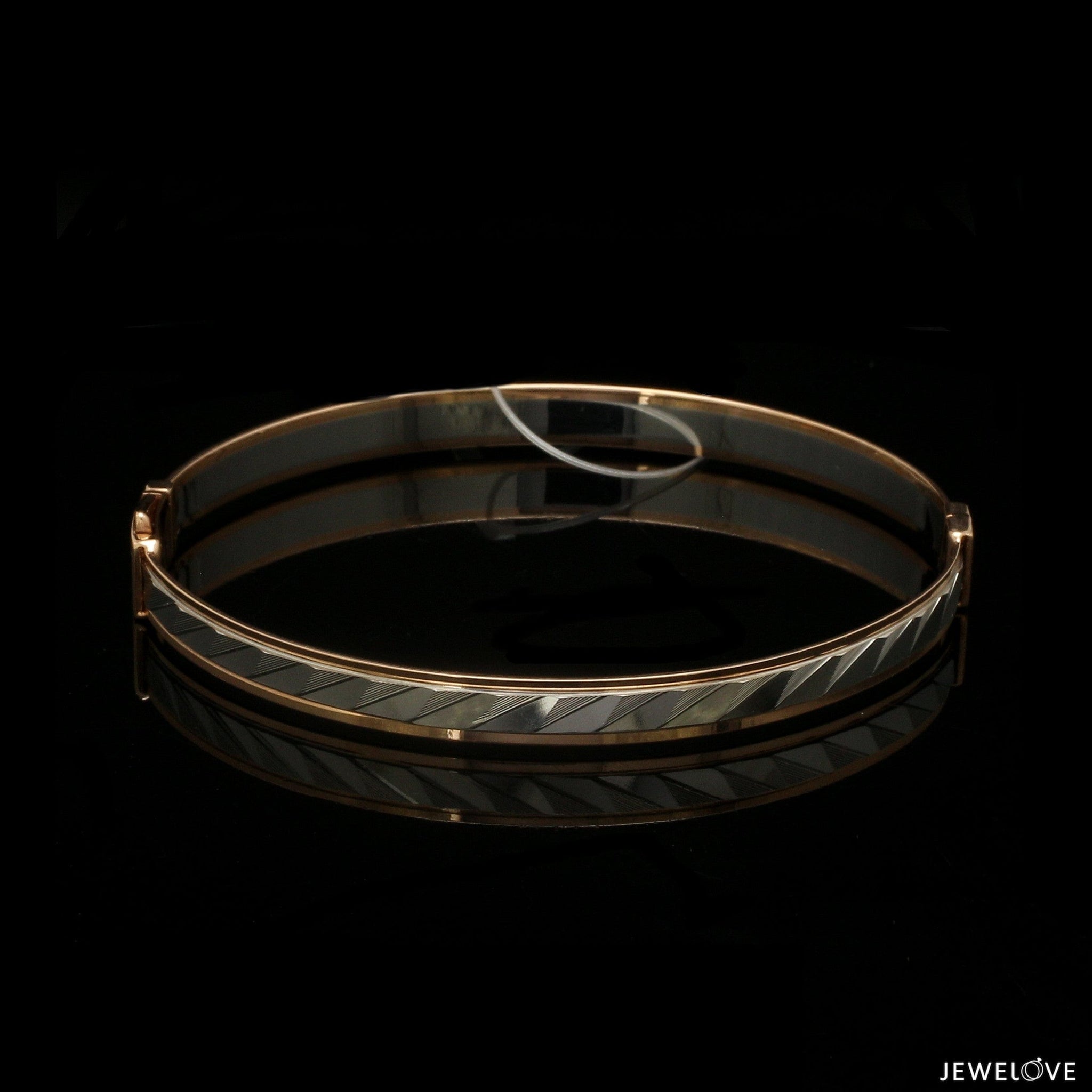 Jewelove™ Bangles & Bracelets 6mm Platinum & Rose Gold Bracelet for Men JL PTB 1315