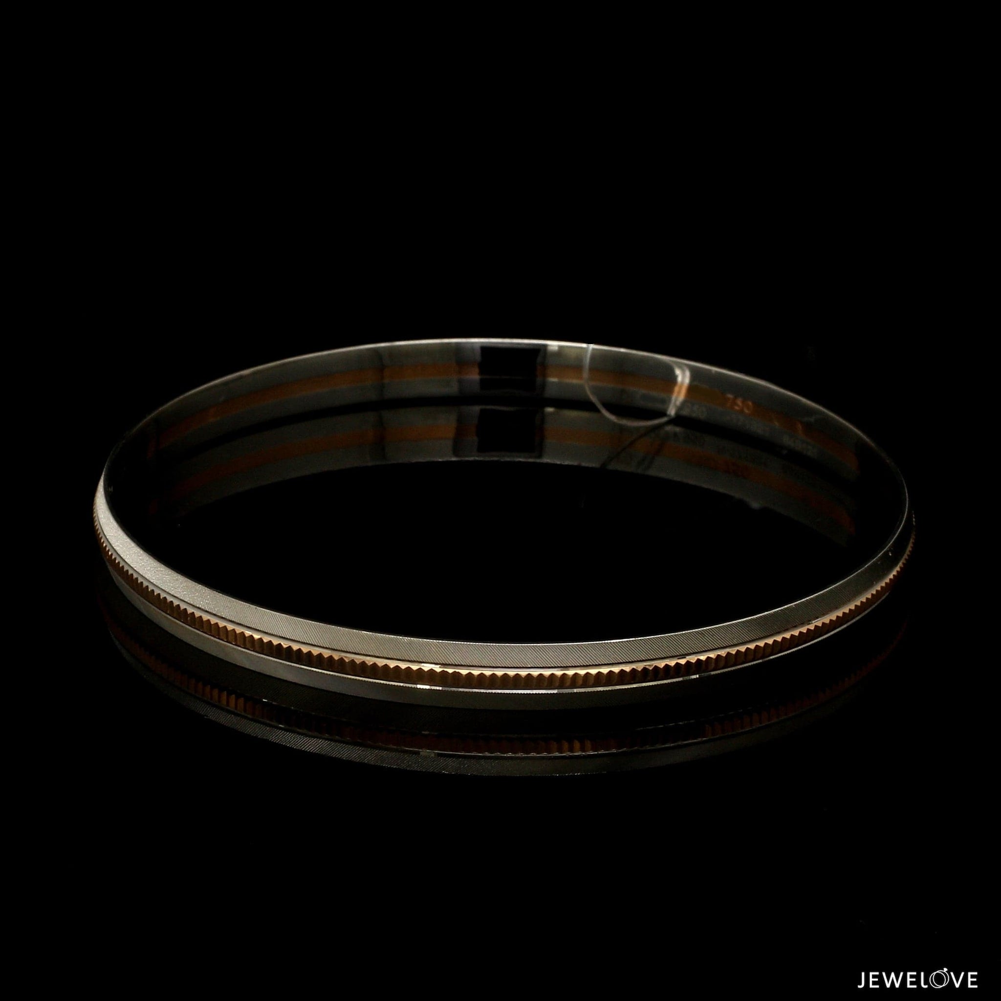 Jewelove™ Bangles & Bracelets 6mm Platinum & Rose Gold Kada for Men JL PTB 1310