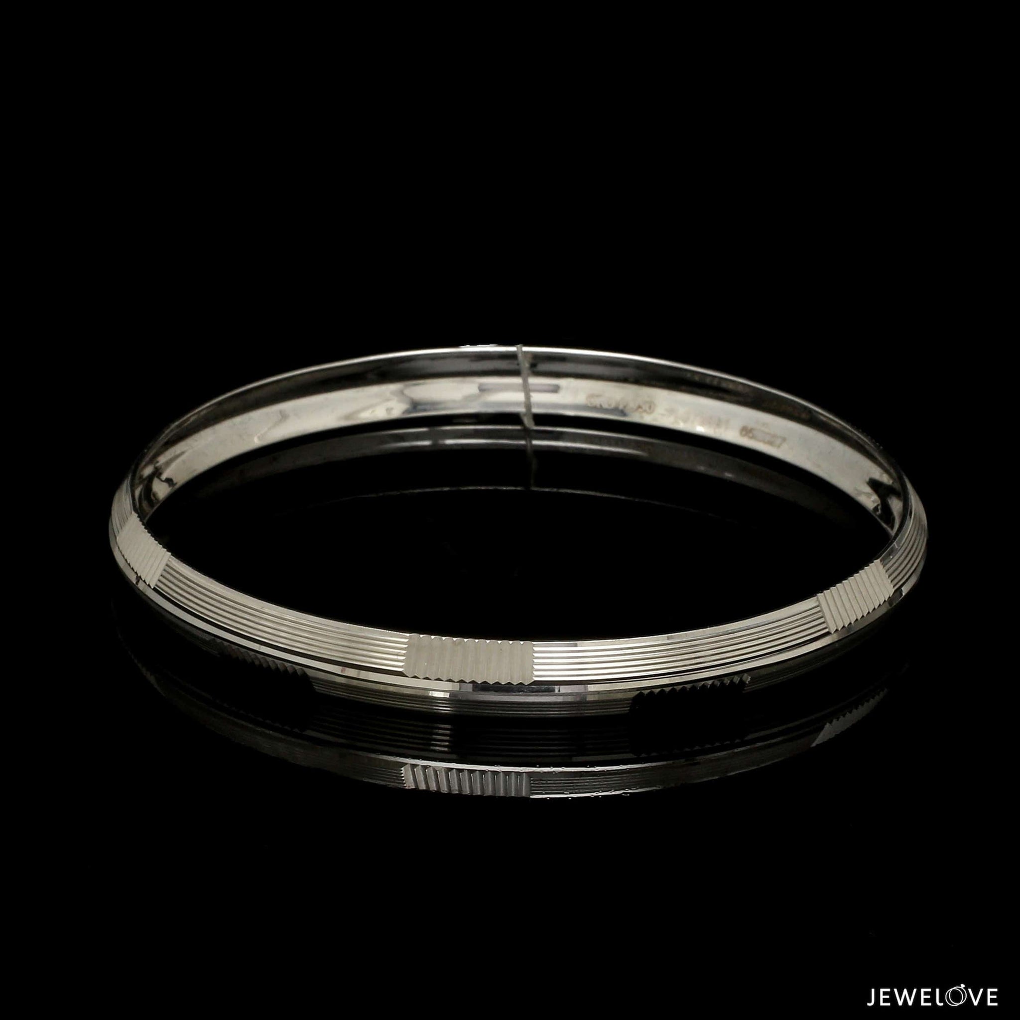 Jewelove™ Bangles & Bracelets 7.25mm Platinum Kada for Men JL PTB 1317