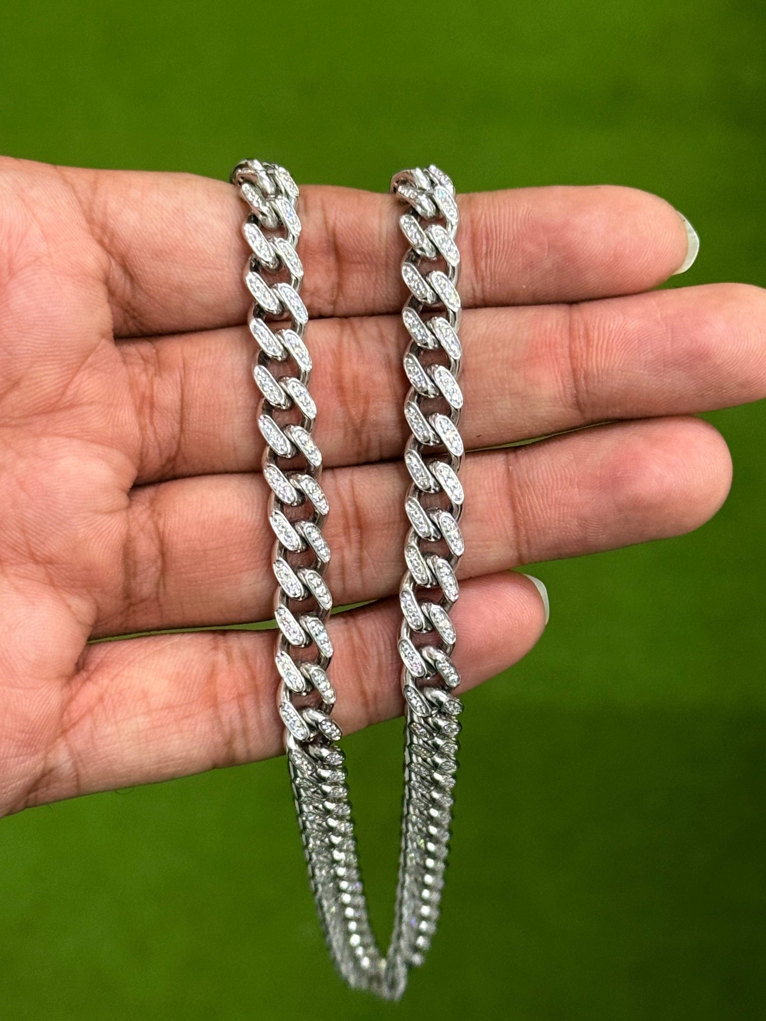 Jewelove™ Chains 7.5mm Platinum Cuban Chain for Men with Lab Grown Diamond JL PT CH 1409-LG