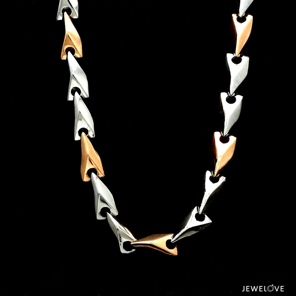 Jewelove™ Chains 7.5mm Platinum Rose Gold Chain Men JL PT CH 1271