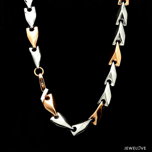 Jewelove™ Chains 7.5mm Platinum Rose Gold Chain Men JL PT CH 1271