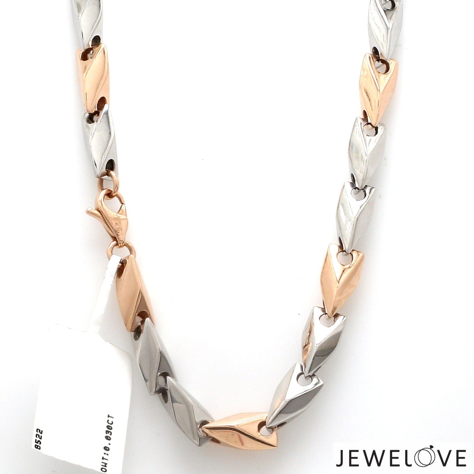 Jewelove™ Chains 7.5mm Platinum Rose Gold Chain Men JL PT CH 1271