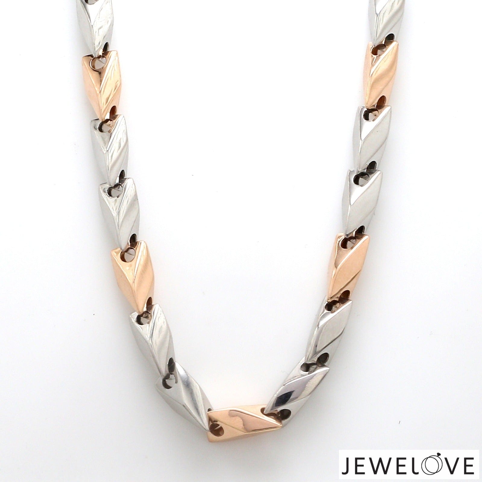 Jewelove™ Chains 7.5mm Platinum Rose Gold Chain Men JL PT CH 1271