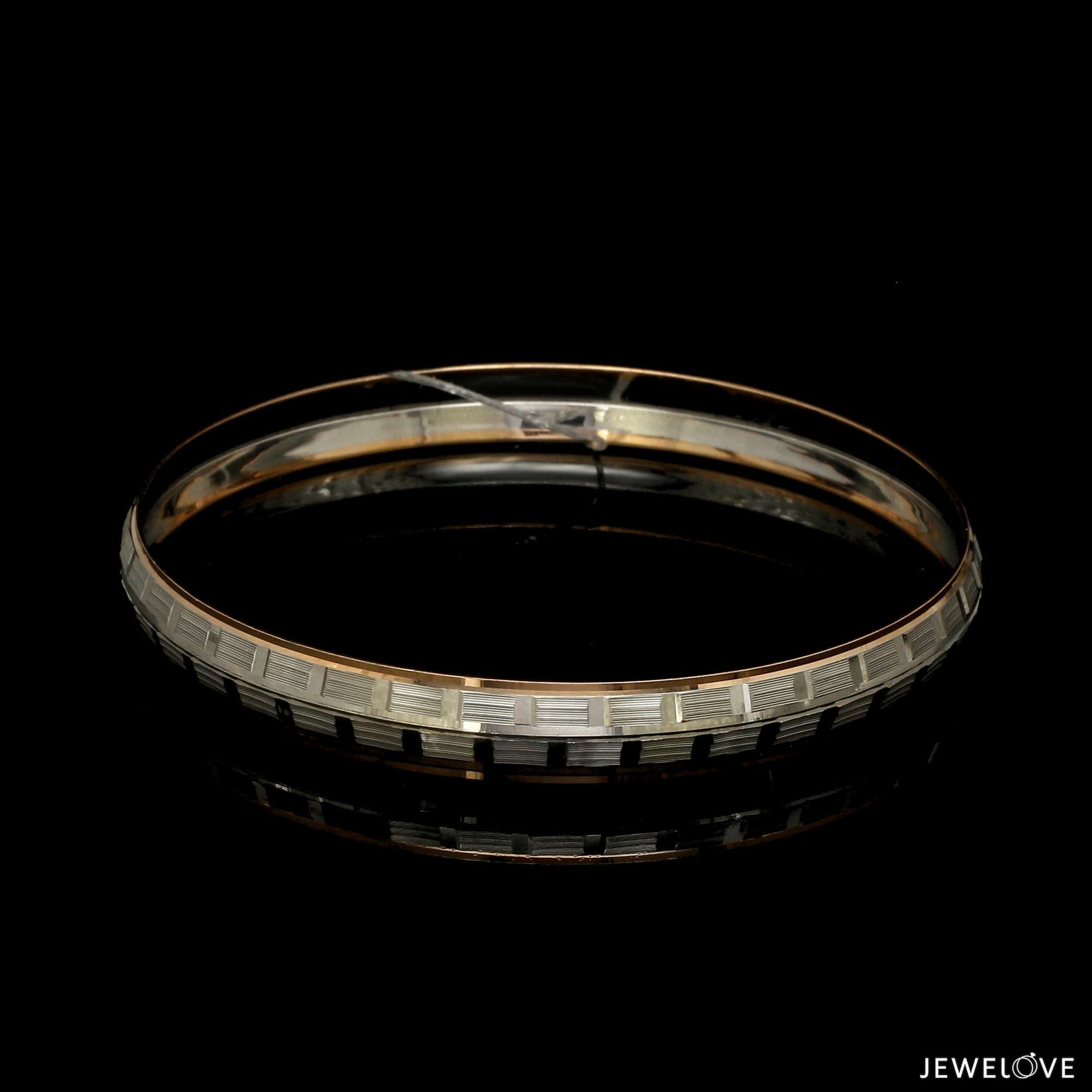 Jewelove™ Bangles & Bracelets 7.75mm Platinum & Rose Gold Kada for Men JL PTB 1312