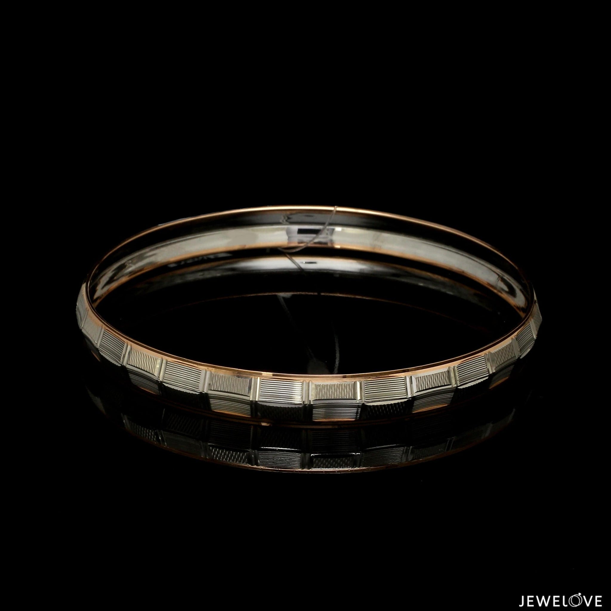 Jewelove™ Bangles & Bracelets 7.75mm Platinum & Rose Gold Kada for Men JL PTB 1313