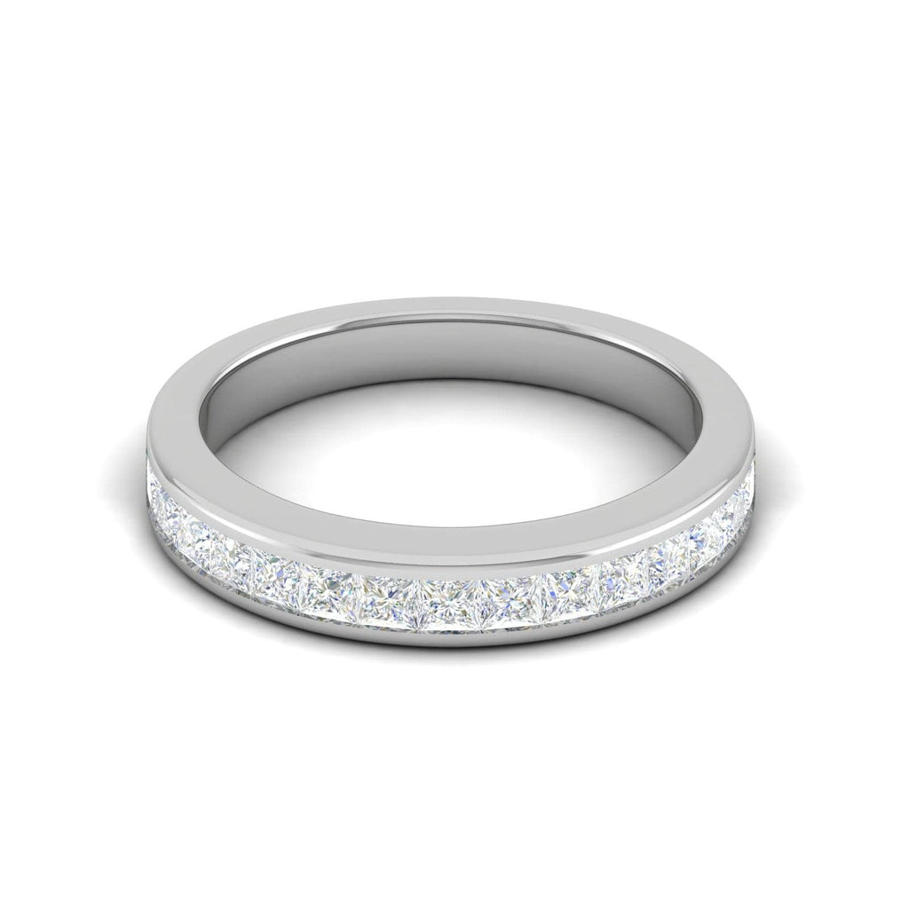 Jewelove™ Rings Women's Band only / SI IJ 7 Pointer Half Eternity Platinum Princess cut Diamonds Ring for Women JL PT WB PR 108