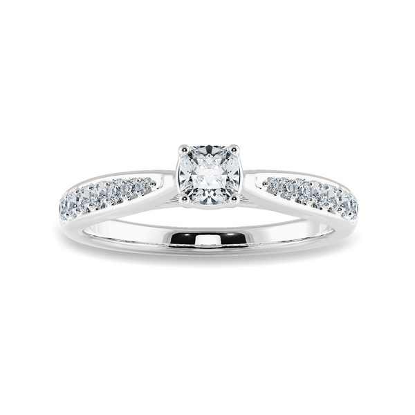 Jewelove™ Rings Women's Band only / VVS G 70-Pointer Cushion Cut Solitaire Diamond Shank Platinum Engagement Ring JL PT 1279-B