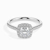 Jewelove™ Rings Women's Band only / VVS G 70-Pointer Cushion Cut Solitaire Halo Diamond Shank Platinum Engagement Ring JL PT 19033-B