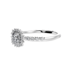 Jewelove™ Rings Women's Band only / VVS G 70-Pointer Cushion Cut Solitaire Halo Diamond Shank Platinum Ring JL PT 1249-B