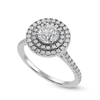 Jewelove™ Rings J VS / Women's Band only 70-Pointer Double Halo Solitaire Diamond Shank Platinum Ring JL PT 1302-B
