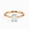 Jewelove™ Rings Women's Band only / VVS E 70-Pointer Emerald Cut Solitaire Diamond 18K Rose Gold Solitaire Ring JL AU 19005R-B