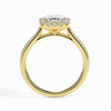 Jewelove™ Rings Women's Band only / VVS E 70-Pointer Emerald Cut Solitaire Halo Diamond 18K Yellow Gold Ring JL AU 19025Y-B