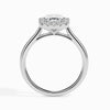 Jewelove™ Rings E VVS / Women's Band only 70-Pointer Emerald Cut Solitaire Halo Diamond Platinum Ring JL PT 19025-B