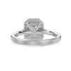 Jewelove™ Rings E VVS / Women's Band only 70-Pointer Emerald Cut Solitaire Halo Diamond Shank Platinum Ring JL PT 1304-B